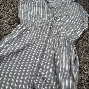 Japna White Gray Dolman Sleeve Midi Dress